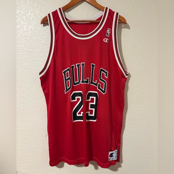 Champion Bulls Red Basketball Jersey